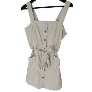 Habitual Denim Button Front Dress Safari size M Straps Belted Smock‎ MSRP $109